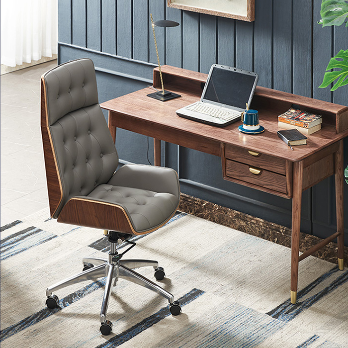 Ấn tượng với mẫu ghế văn phòng gỗ uốn cong lót đệm da vô cùng hiện đại và sang trọng