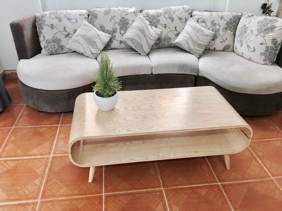 bàn gỗ ván ép uốn cong