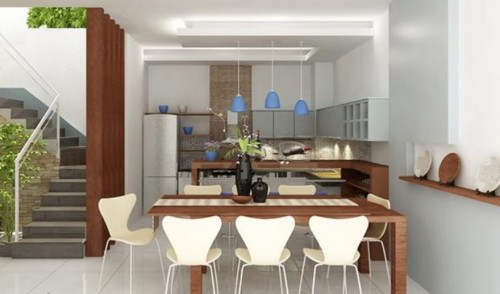 Lựa chọn ghế uốn cong tone màu đen trắng cho Phòng Ăn Gia Đình