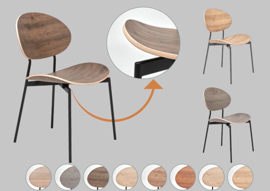 ghế ván ép uốn cong phủ laminate